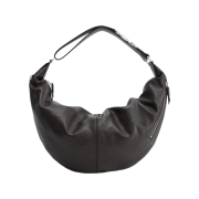 Lemaire Quiver Clip Bag in Grianed Buffalo Leather Dark Chocolate