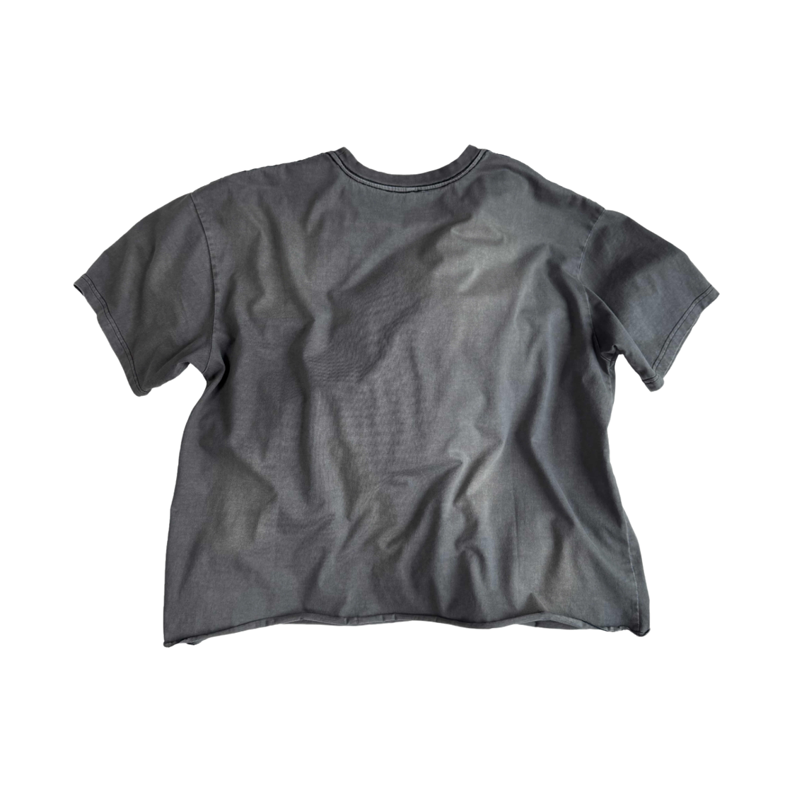 아오이로 로우키 크롭 숏슬리브 티셔츠 워시드 그레이(Aoiro Low-Key Cropped S/S T-Shirt Washed Grey)