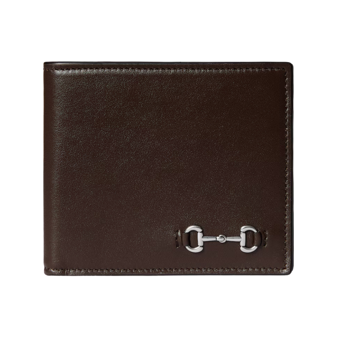 846953-AAFP1-2140 Gucci Coin Wallet with Horsebit Dark Brown Leather