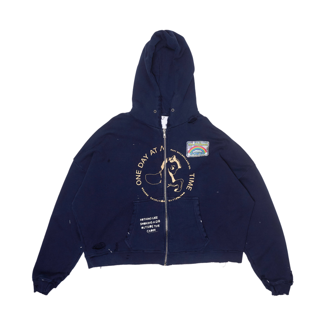 팔리 할리우드 트리트먼트 센터 집 후드 네이비(Paly Hollywood Treatment Center Zip Hoodie Navy)