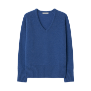 GBH APPAREL Wool V-Neck Sweater / Marine Blue