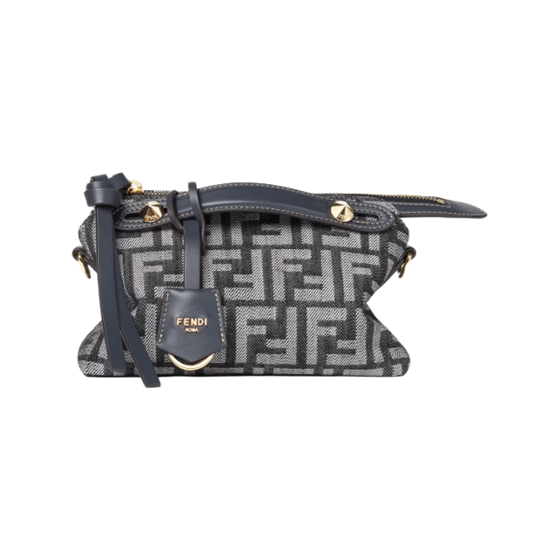 8BS098AUT4F1UJ5 Fendi By The Way Soft FF Jacquard Mini Bag Dark Blue