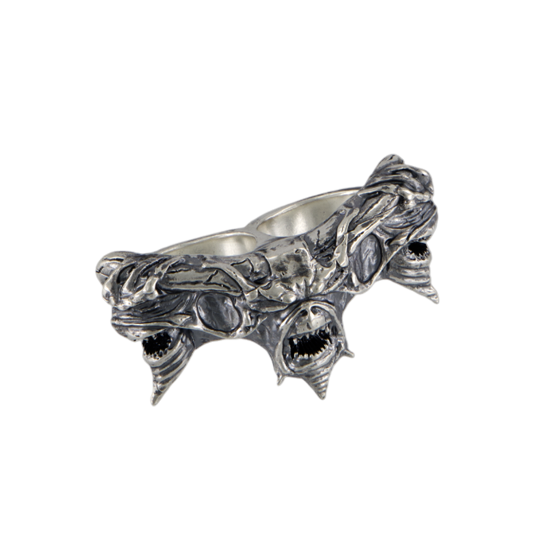 슬레이어 언더마이카 데몬 헤즈 925 실버 너클스 앤틱 실버(SLAYER Undermycar Demon Heads 925 Silver Knuckles Antique Silver)