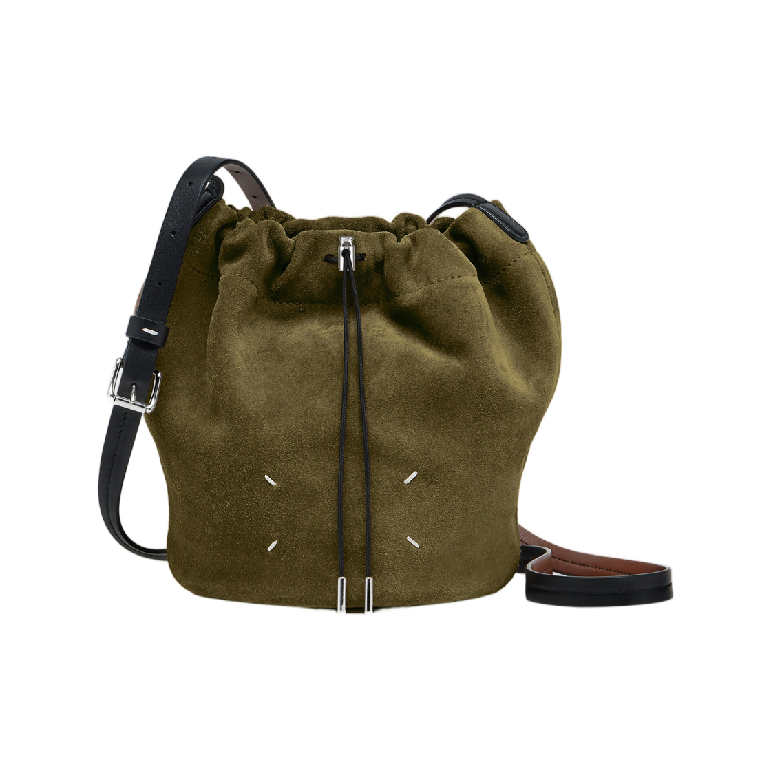 SB2ZH0003P8572HB071 Maison Margiela Drawstring  Crossbody Bucket Khaki Black