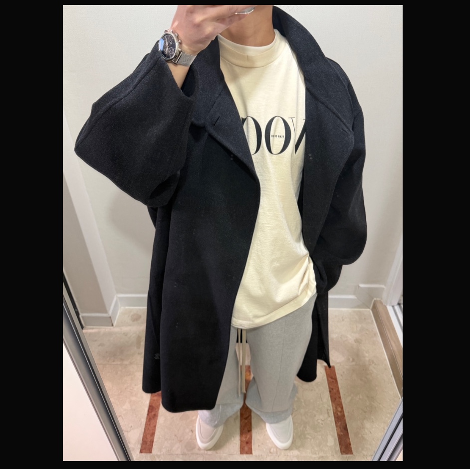Fear of God Athletics Wide Leg Sweatpants Melange Grey, Adidas x Fear of God Athletics 86 Low Talc 착용 스타일 - 2