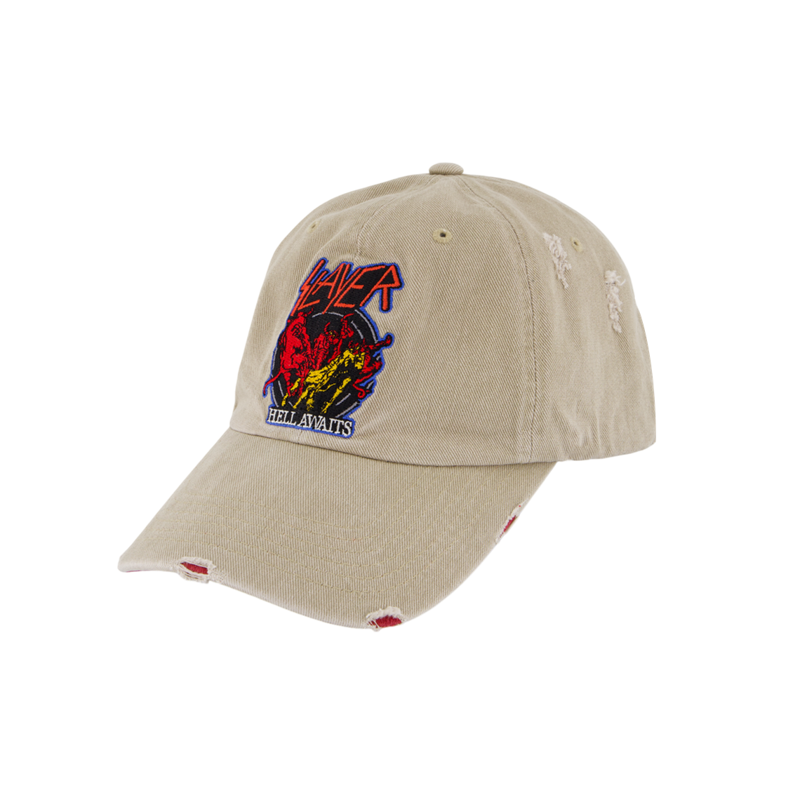 슬레이어 언더마이카 헬 어웨이츠 오버 디스트레스드 캡 탄(SLAYER Undermycar Hell Awaits Over Distressed Cap Tan)