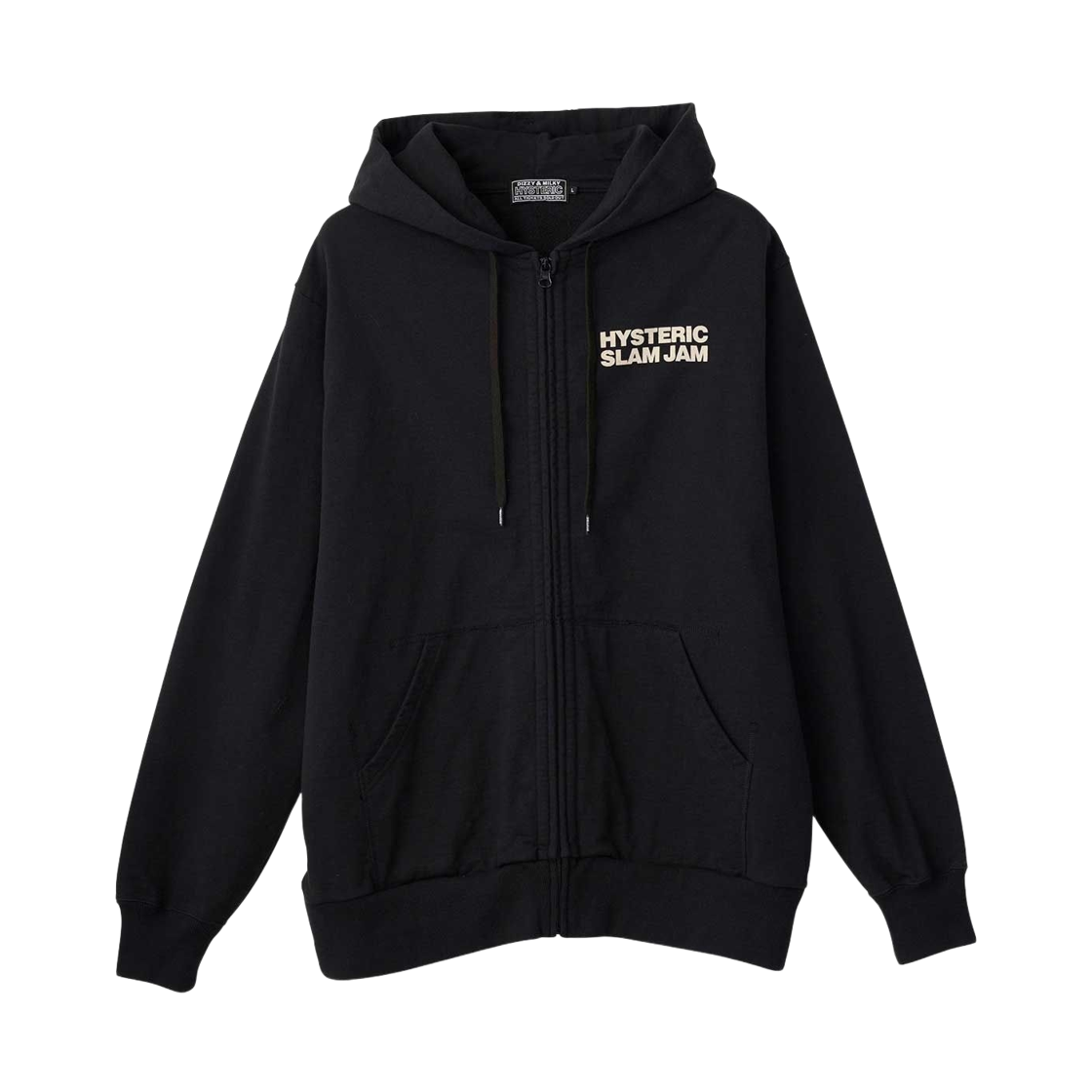 히스테릭 글래머 x 슬램잼 엔젤스 집업 후드 블랙