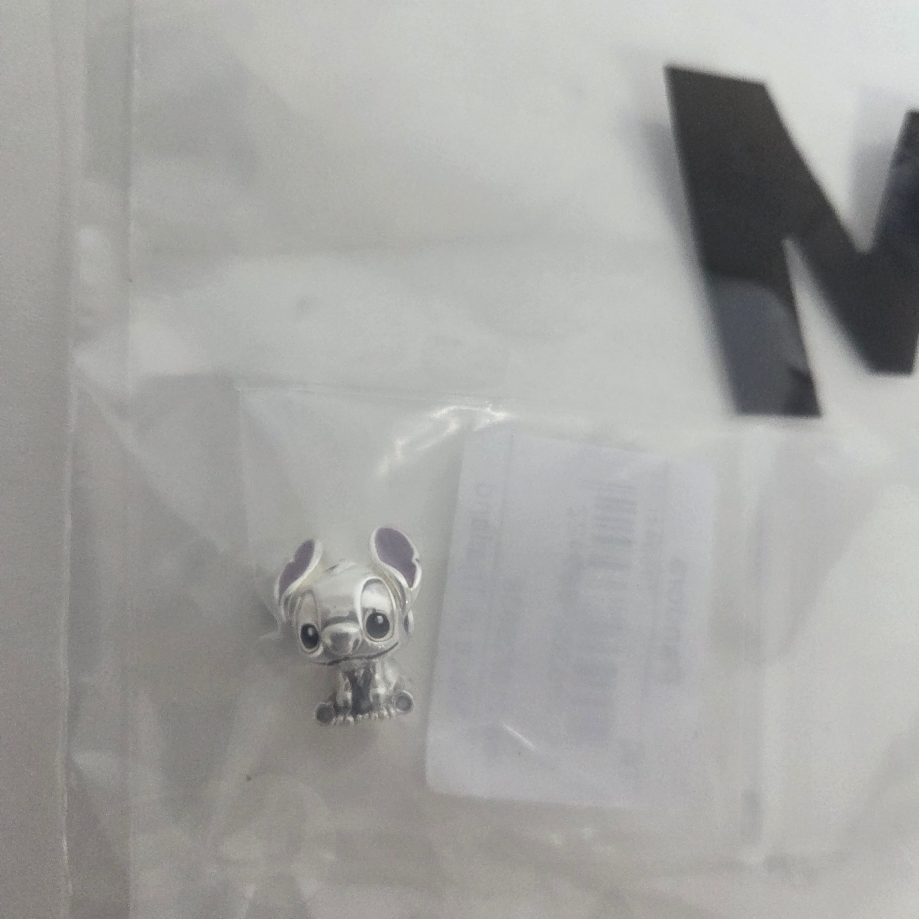(W) Pandora Disney Lilo and Stitch Charm Sterling Silver Purple 착용 스타일