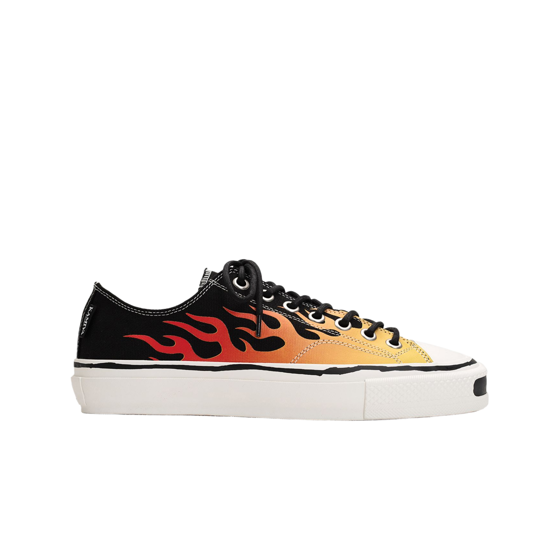 G14FW703 Kamiya Joey Fire Pattern Vulcanized Sneaker Black