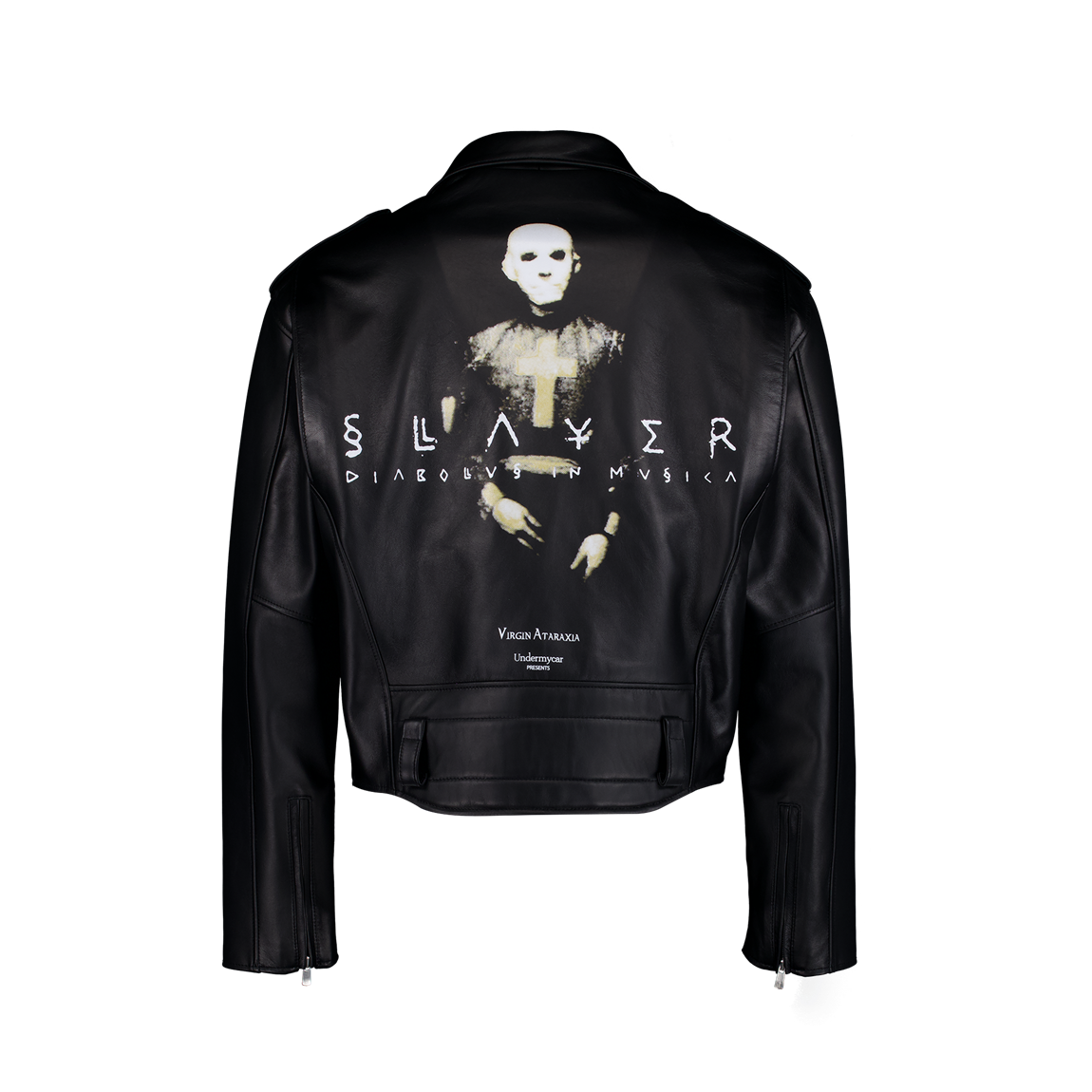 슬레이어 언더마이카 디아블러스 인 뮤지카 램스킨 라이더 재킷 블랙