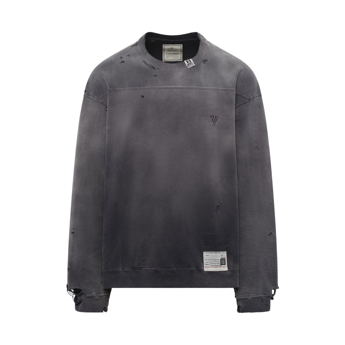 메종 미하라 야스히로 선 페이디드 풀오버 블랙(Maison Mihara Yasuhiro Sun Faded Pullover Black)