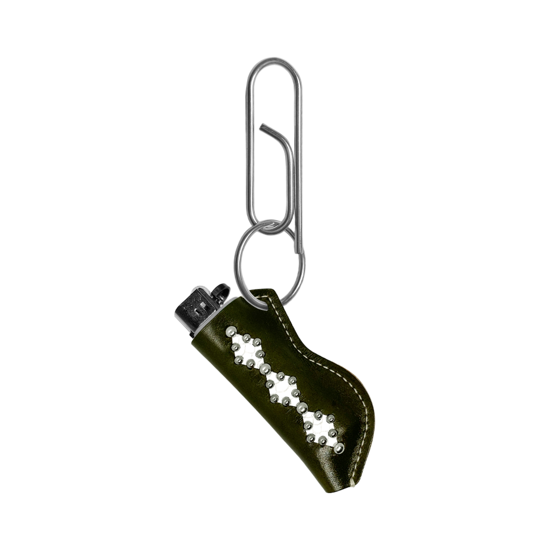 DN-LTR-18 DIRT NAP Diamond Leather Lighter Holder Keyring Khaki