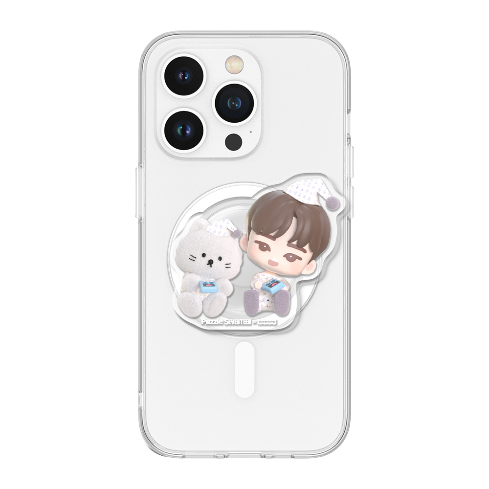 [퍼즐 세븐틴 X 어프어프] 맥세이프 아크릴스마트톡 (원우)([Puzzle SEVENTEEN X EARPEARP] Magsafe Acrylic Smart Tok (WONWOO)) - 3