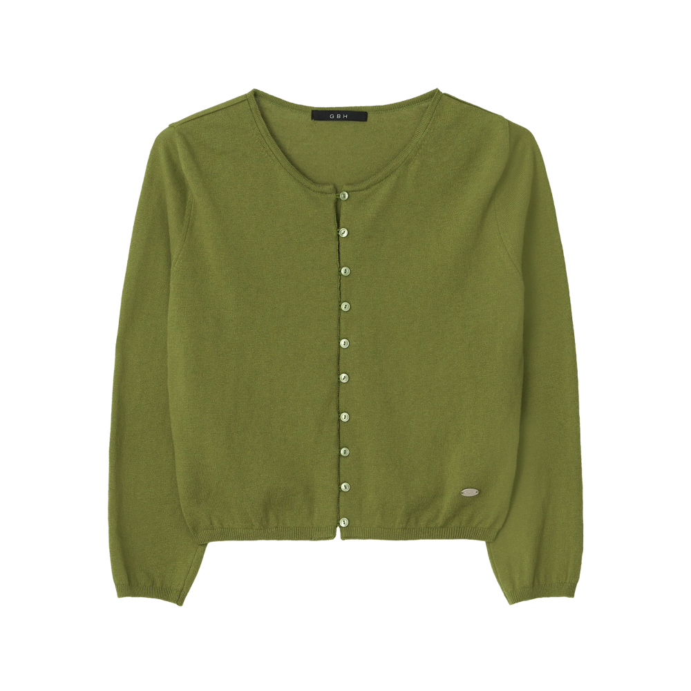 APB3CD090OLFF GBH APPAREL Cashmere Petite Cardigan / Olive