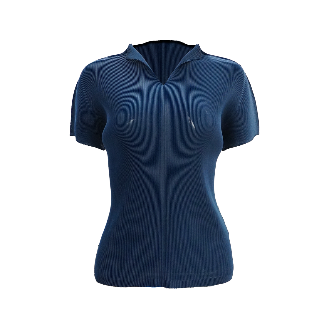 ITLULEFP5WP5 Pleats Fleece Mist Collar Neck Top - Deep Green