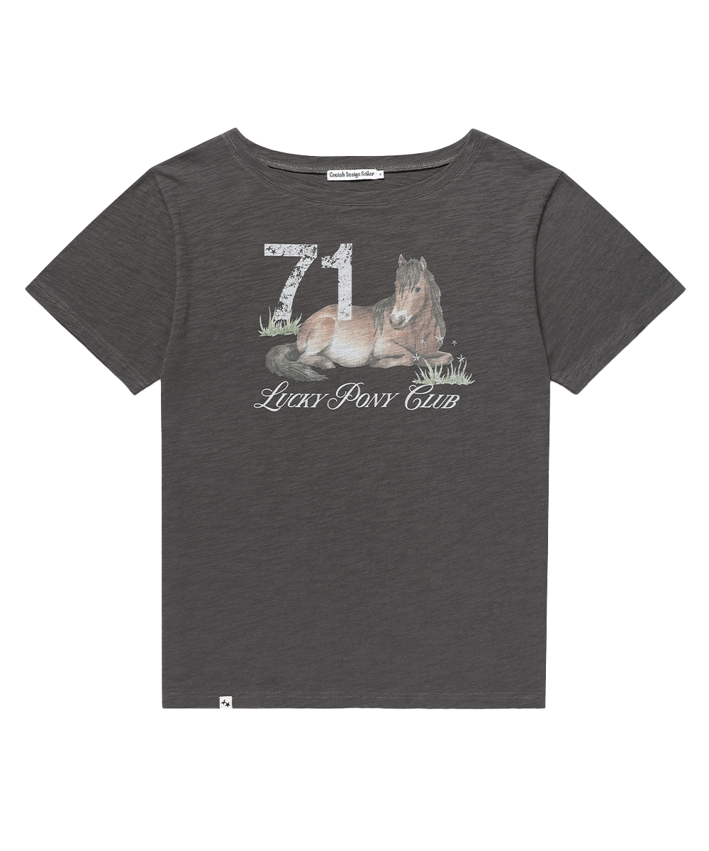 CV2GMFT502ACH CAVISH Lucky Pony Club SS Tee Charcoal