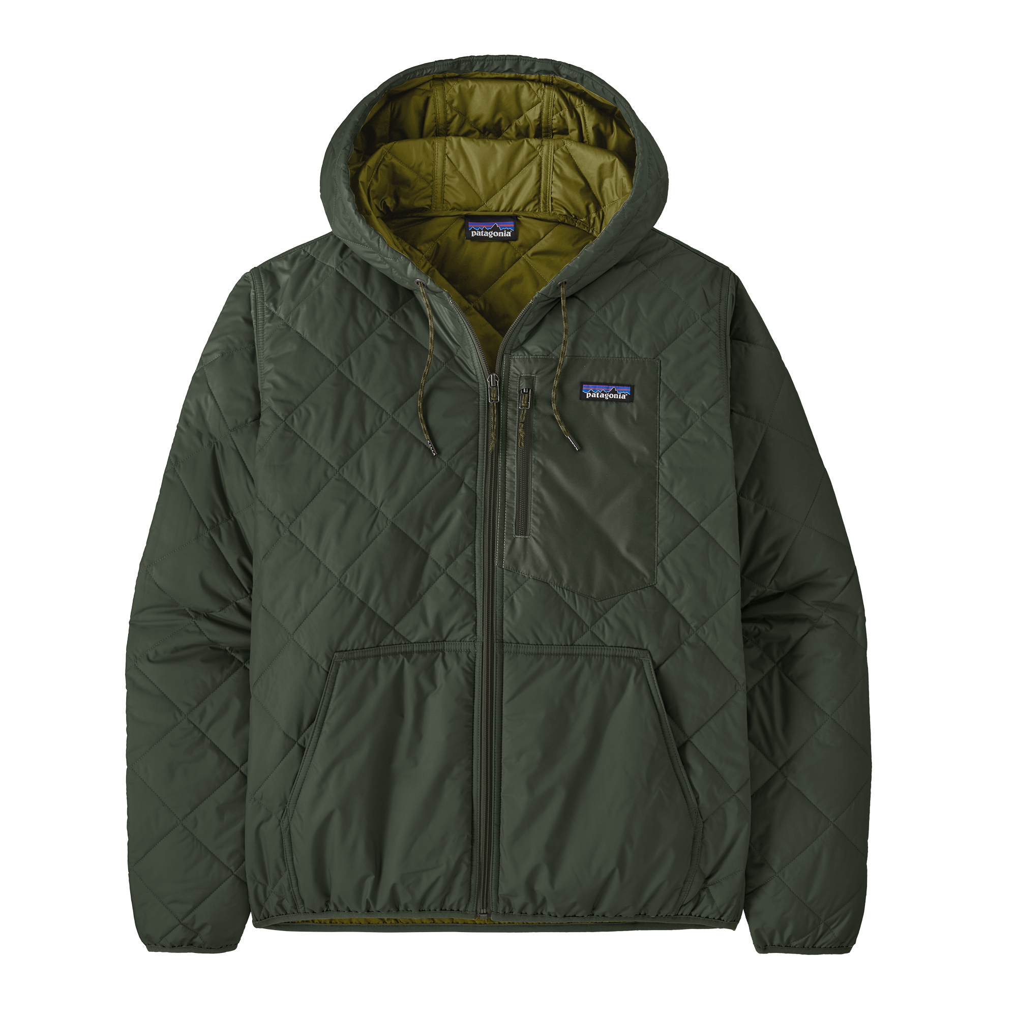 27611 Patagonia Diamond Quilted Bomber Hoody Old Growth Green
