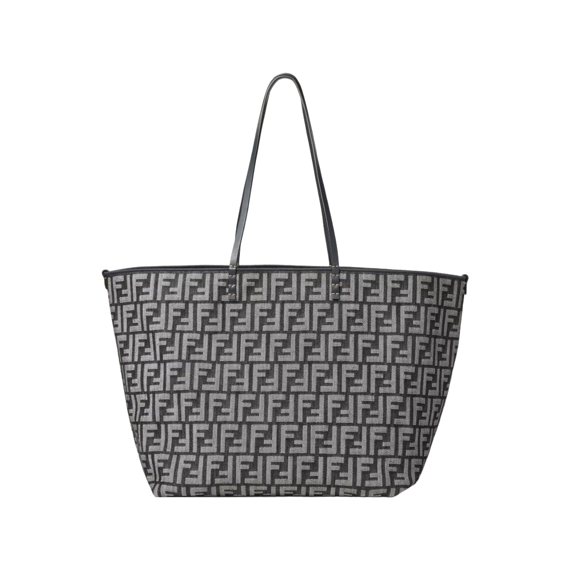 8BH425AUT4F1UJ5 Fendi Roll Large FF Jacquard Reversible Shopper Bag Dark Blue