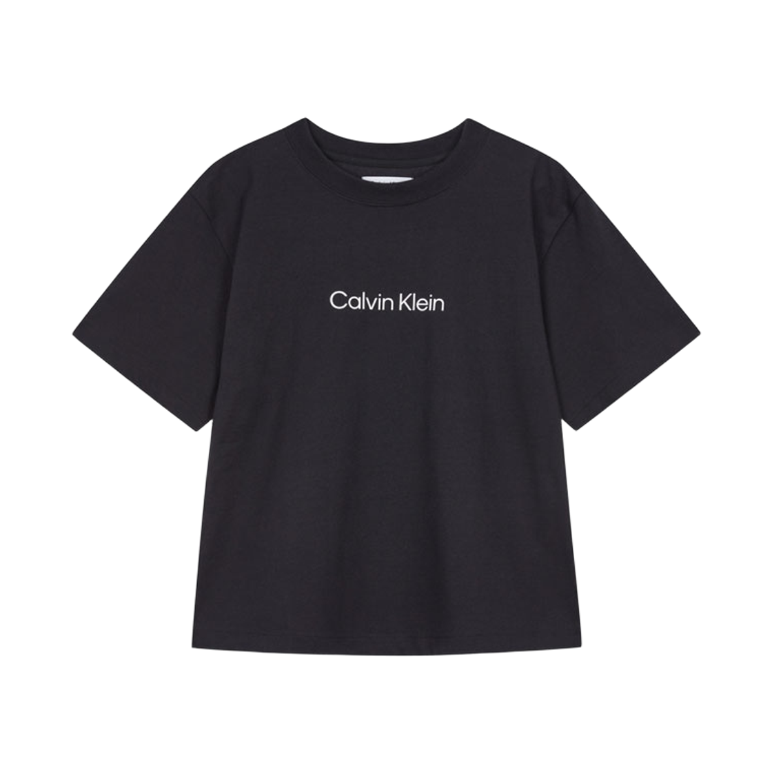 (W) 캘빈 클라인 히어로 모던 박시 티셔츠 블랙((W) Calvin Klein Hero Modern Boxy T-Shirt Black)