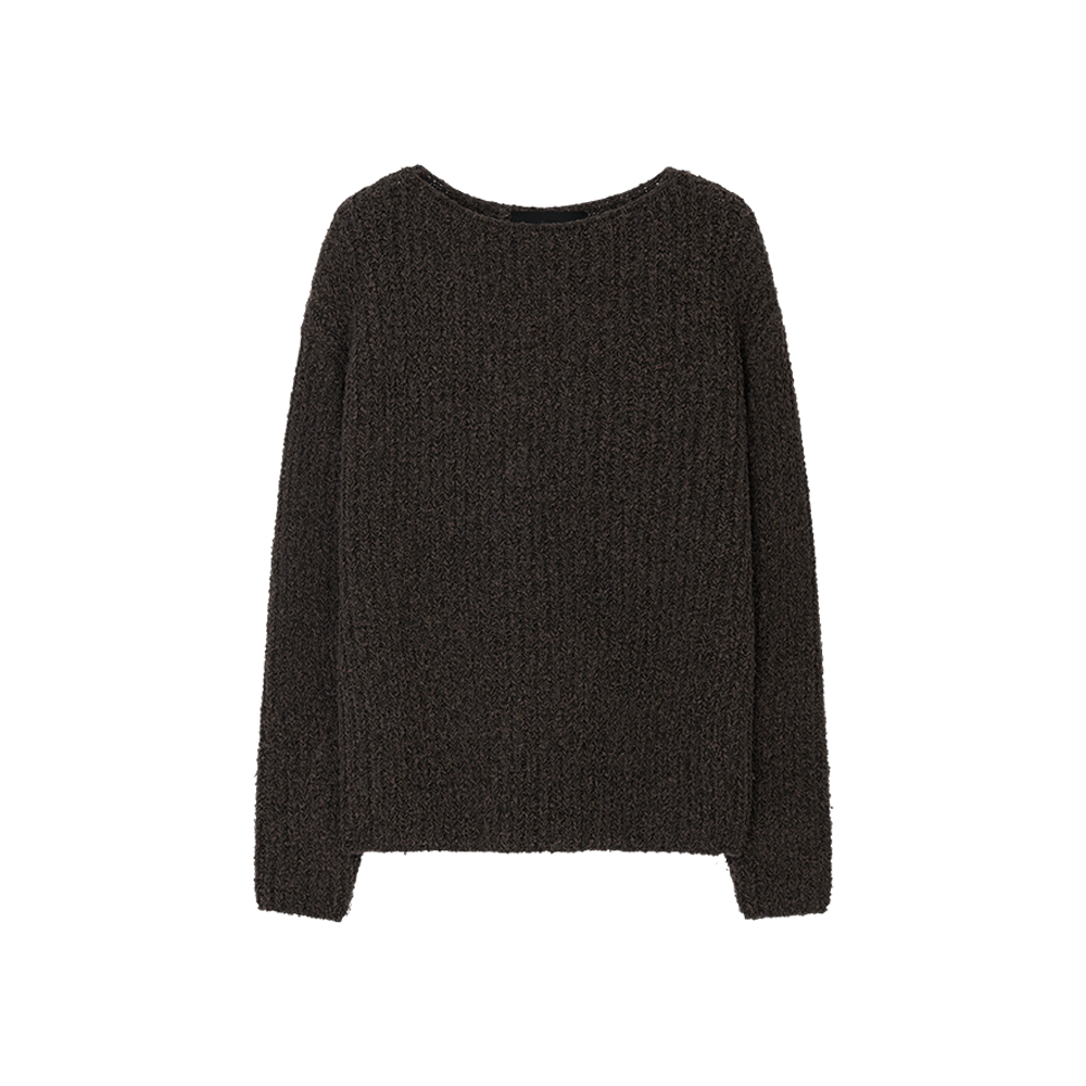 APB3KN020BRFF GBH APPAREL Boatneck Loose Fit Knit / Brown