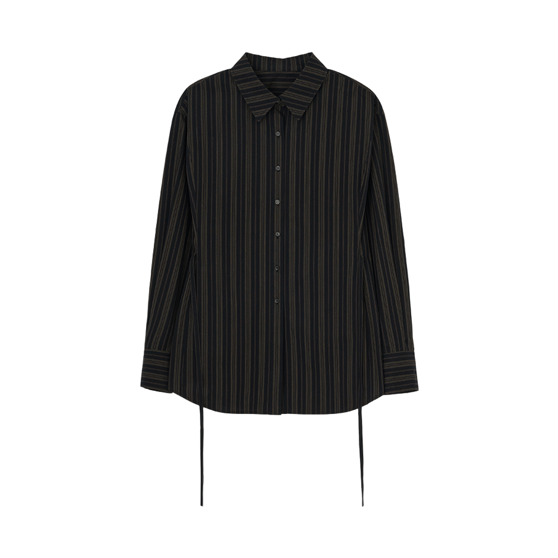 지비에이치 어페럴 스트라이프 스트랩 셔츠 / 블랙(GBH APPAREL Striped Strap Shirt / Black) - 1