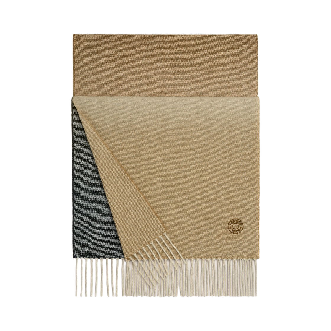 H394805T05 Hermes Summer Block Sunrise Muffler Marron Camel