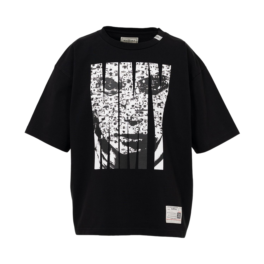 메종 미하라 야스히로 x 마시스 페이스 프린트 티셔츠 블랙(Maison Mihara Yasuhiro x Masses Face Print T-shirt Black)