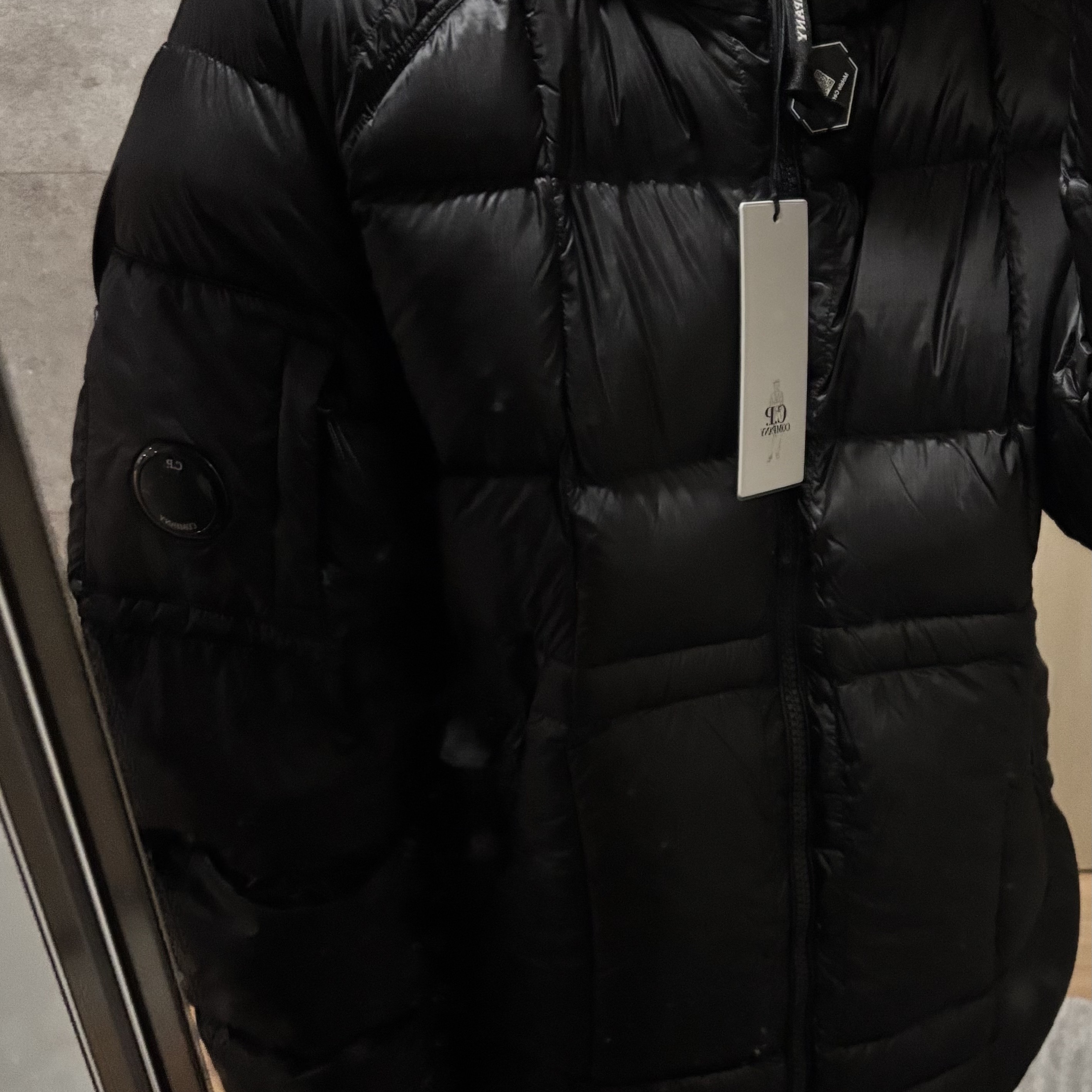 C.P. Company D.D. Shell Hooded Down Jacket Black - 25FW 착용 스타일