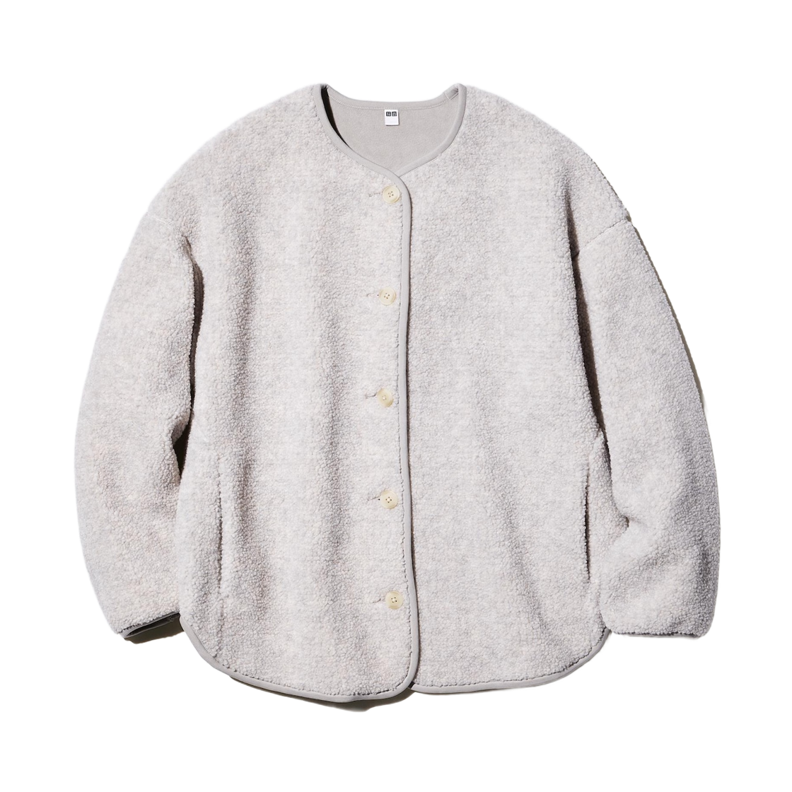 유니클로 파일 라인드 플리스 릴렉스드 가디건 라이트 그레이 - KR(Uniqlo Pile Lined Fleece Relaxed Cardigan Light Gray - KR)