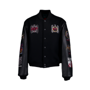 SLAYER  Undermycar Various Logo Embroidered Varsity Jacket Black