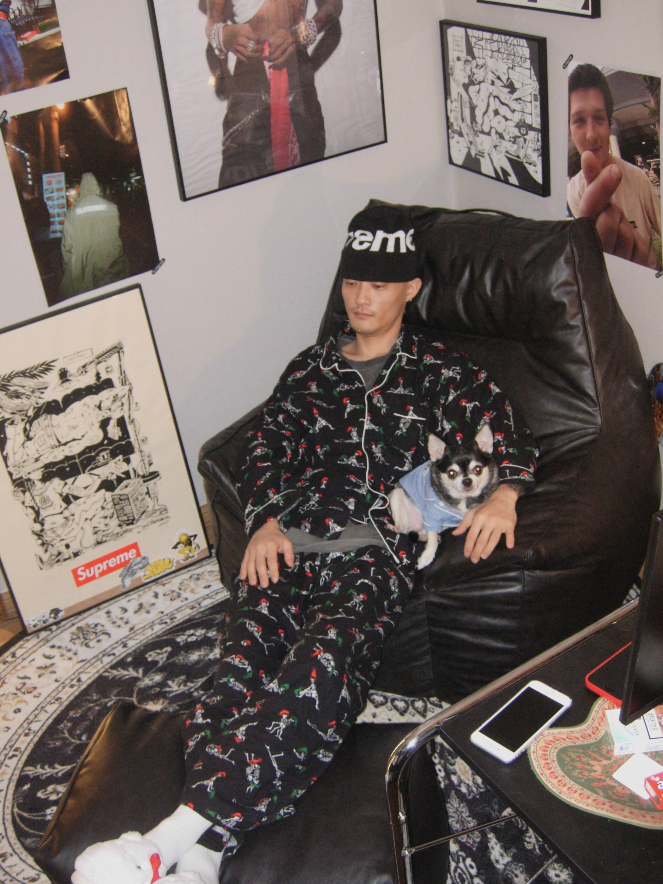 Supreme Holiday Pajama Set Black - 25FW 착용 스타일