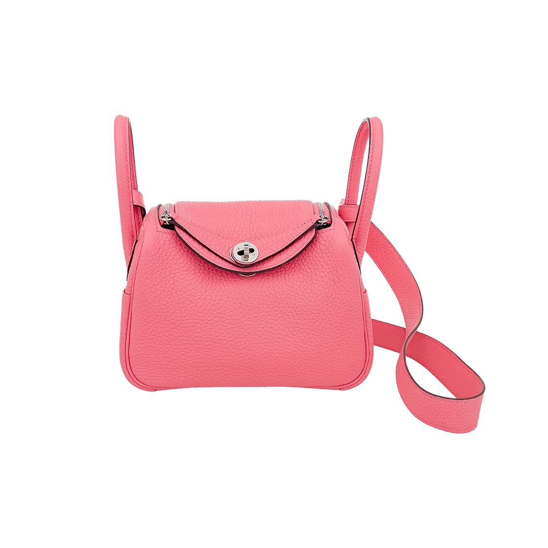 ITFEGVLLUWP6 Hermes Mini Lindy 19 Rose Azalea with Silver Hardware