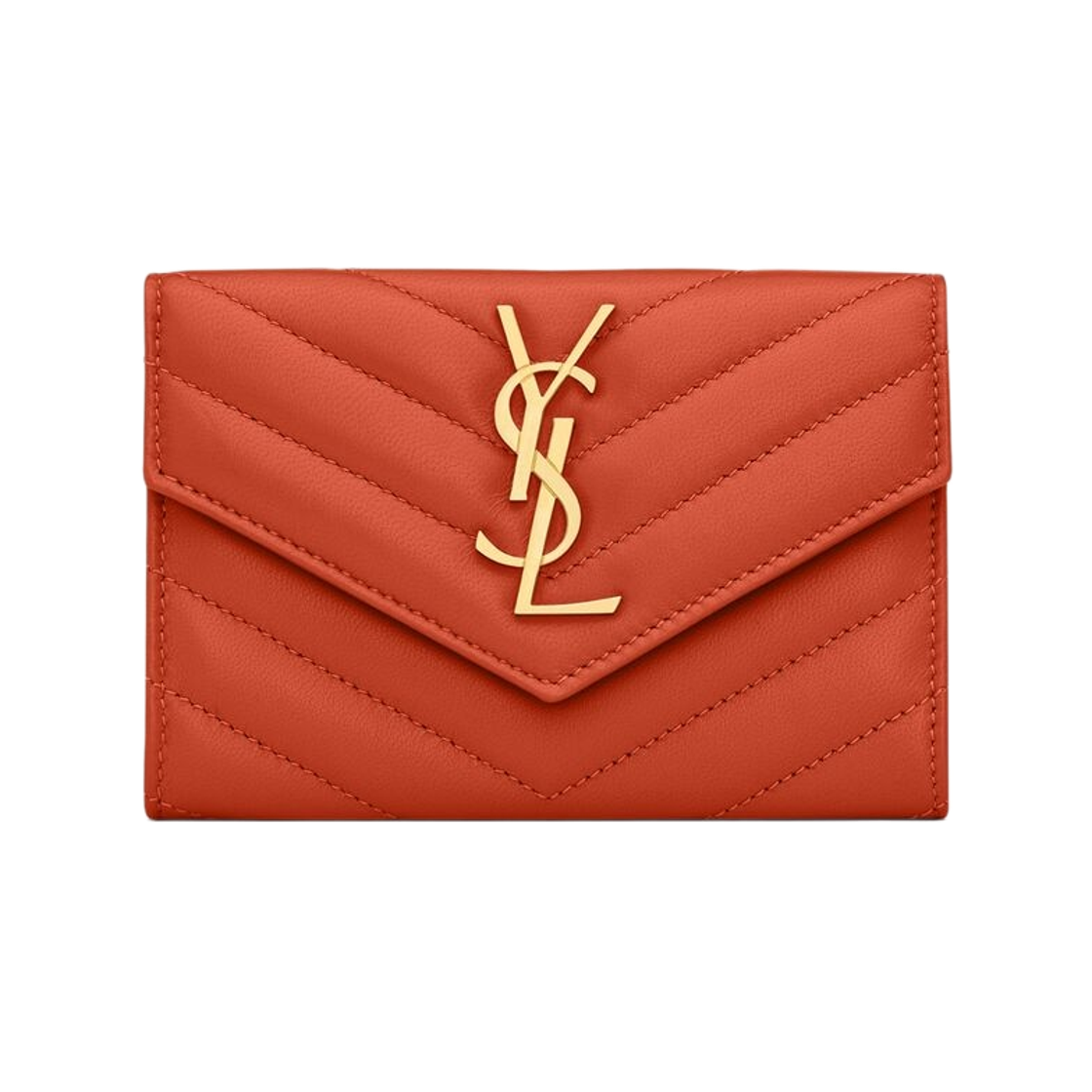 생로랑 카산드라 월렛 램스킨 다크 만다린(Saint Laurent Cassandre Wallet in Lambskin Dark Mandarin)