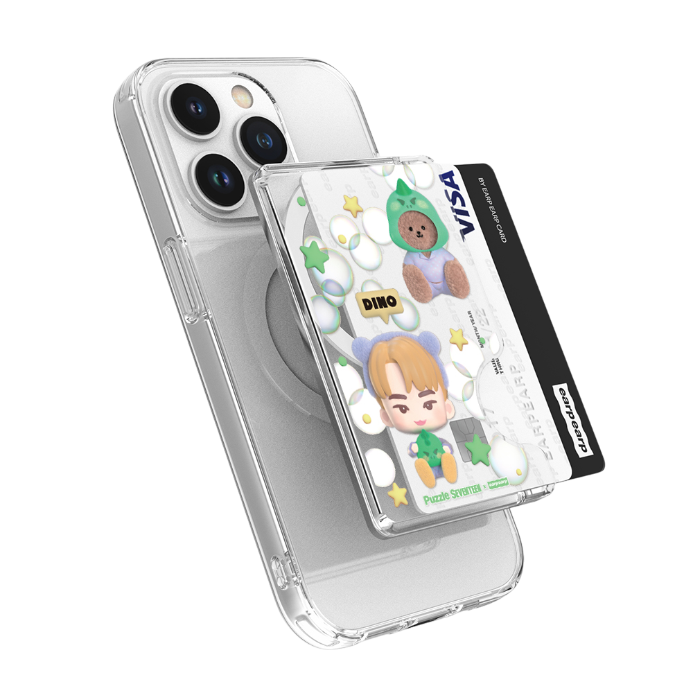 [퍼즐 세븐틴 X 어프어프] 맥세이프 카드지갑 (디노)([Puzzle SEVENTEEN X EARPEARP] MagSafe Card Wallet (DINO))