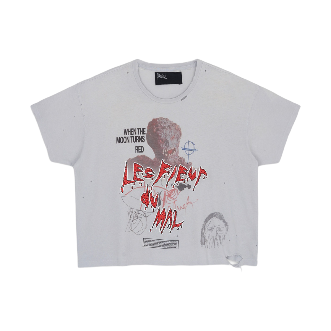 팔리 할리우드 분 레 플레르 드 말 티셔츠 라이트 블루(Paly Hollywood Boon Les Fleur De Mal T-Shirt Light Blue)