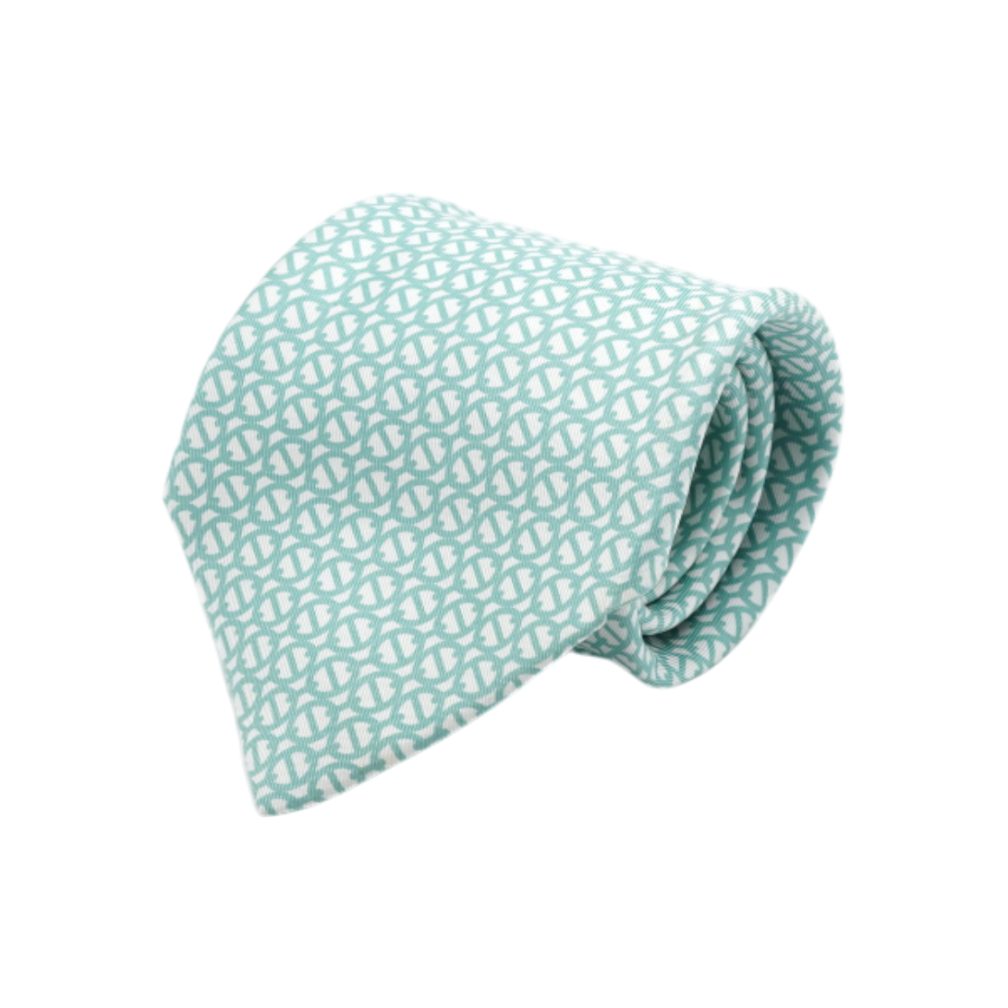 에르메스 그린 샹달 패턴 100% 실크 넥타이aa58718(Hermes Green Chandal Pattern 100% Silk Tie) - 1