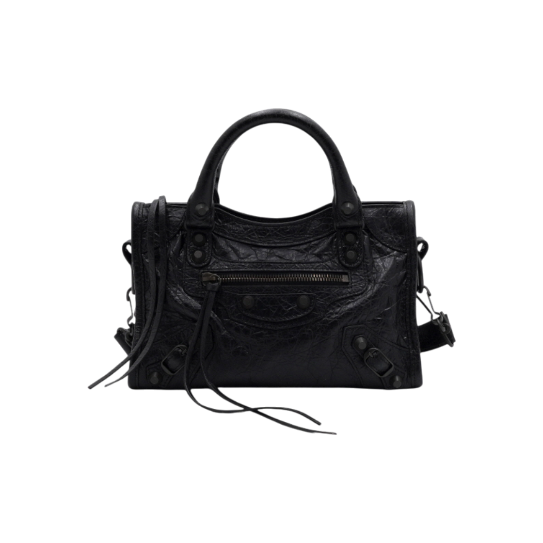 ITIQT9M2N23L Balenciaga Le City Mini Tote & Shoulder Bag in Black