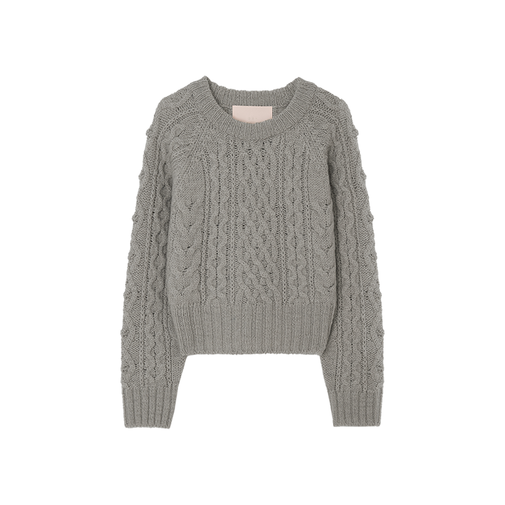 APB3KN010AGFF GBH APPAREL Cable Knit Sweater / Ash Grey