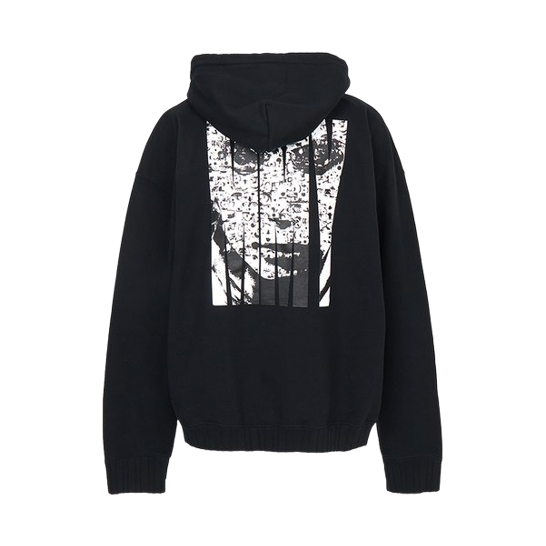 C15HD041 Maison Mihara Yasuhiro x Masses Face Print Hoodie Black