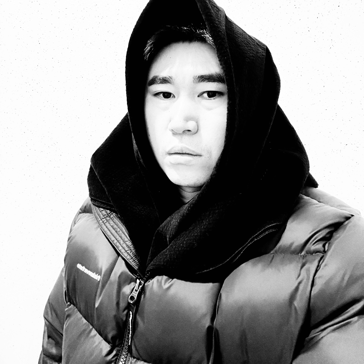 Undermycar Mu.87 Anti Fxxking Logo Play Basic Micro Corduroy Scarf Black 착용 스타일 - 2
