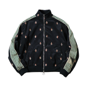 Kapital 11W Stretch Corduroy Duck Embroidery Track Jacket Banner Stripe Black