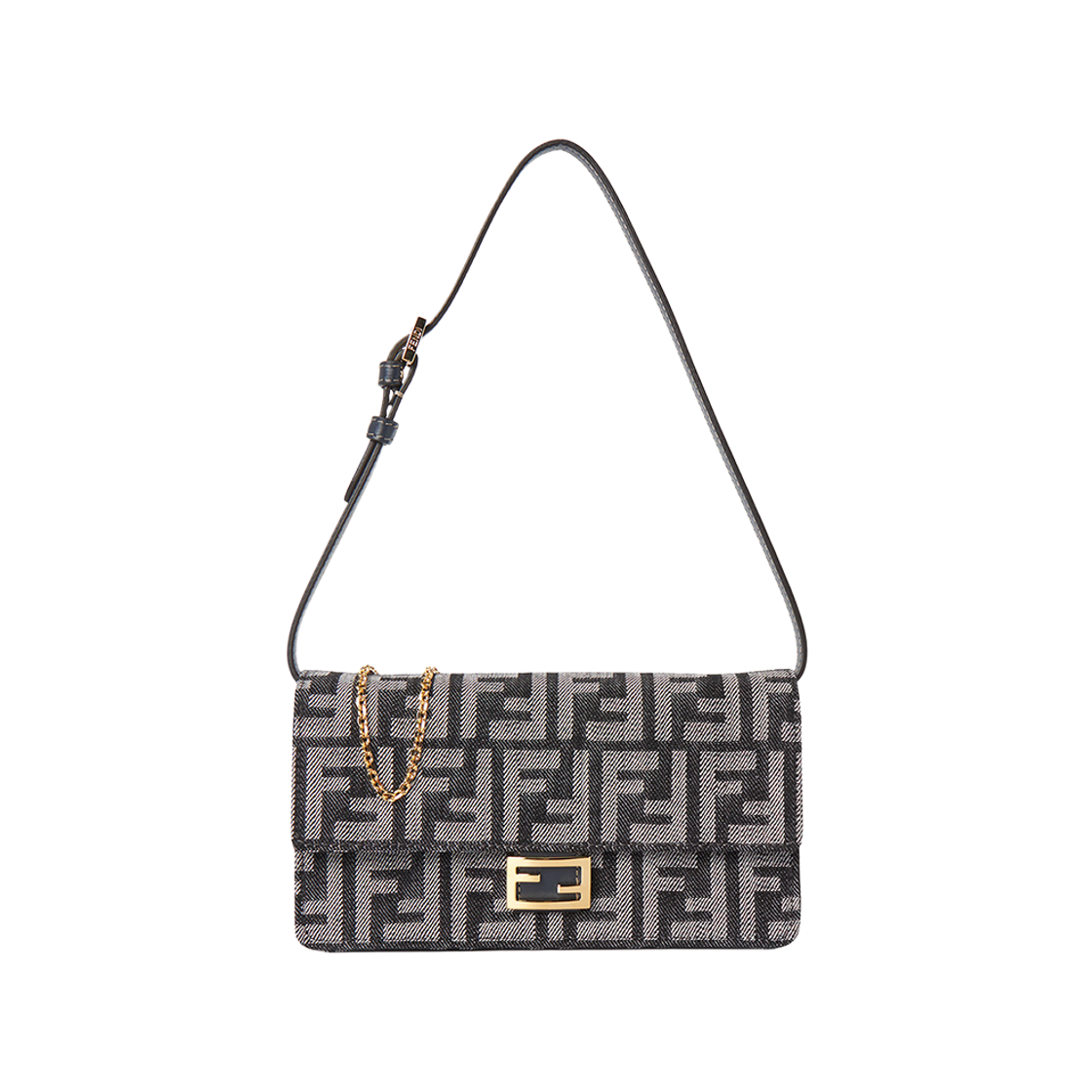 8M0498AUT4F1UJ5 Fendi Baguette Chain Wallet Dark Blue