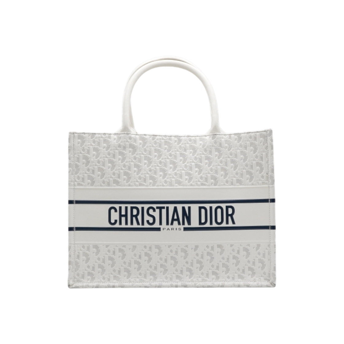 ITKKBD6BNI6T Dior Limited Edition White Embossed Oblique Calfskin Book Tote 36 Medium Bag