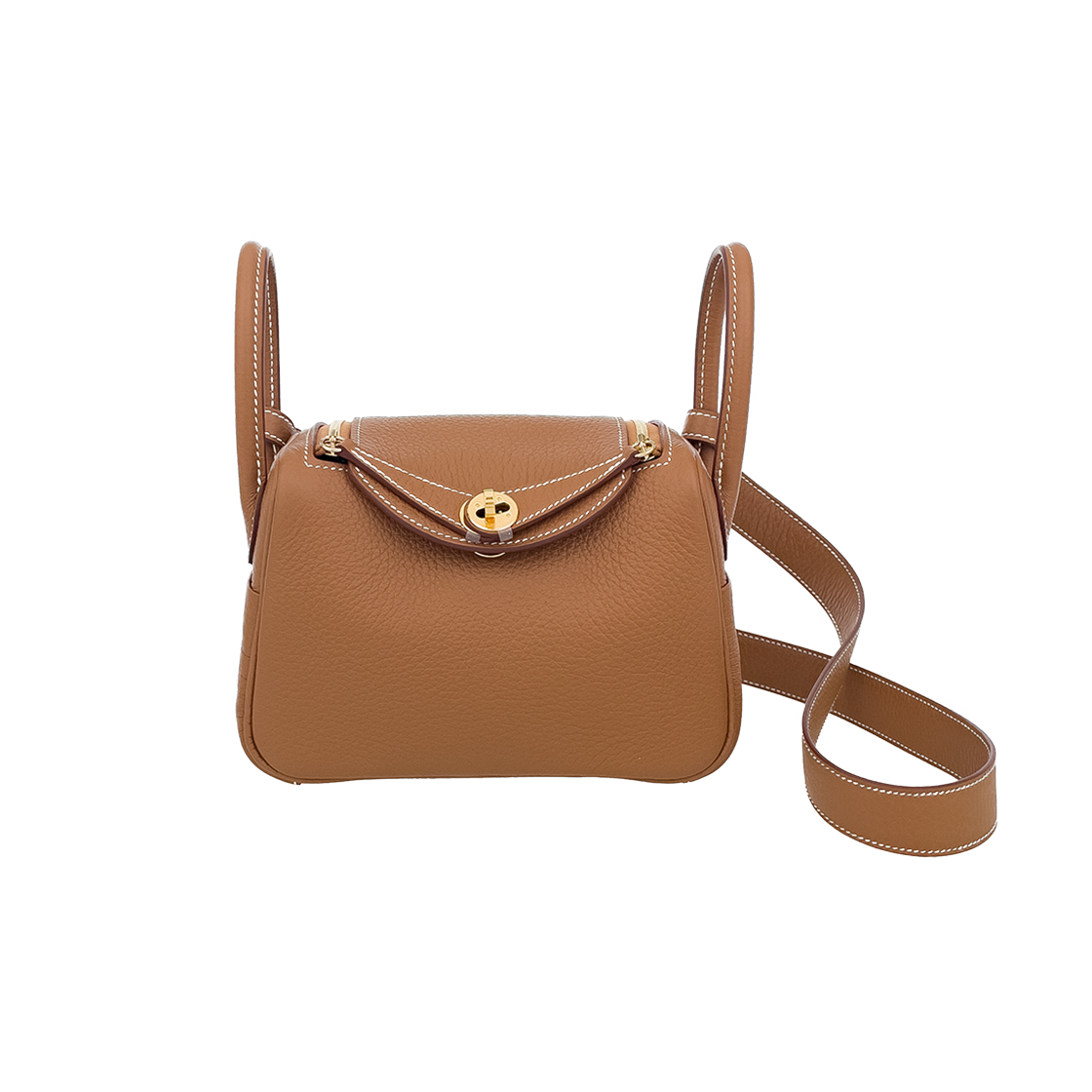IT7DDLNS5NIS Hermes Mini Lindy 19 in Camel Gold with Gold Hardware (5HB0666)