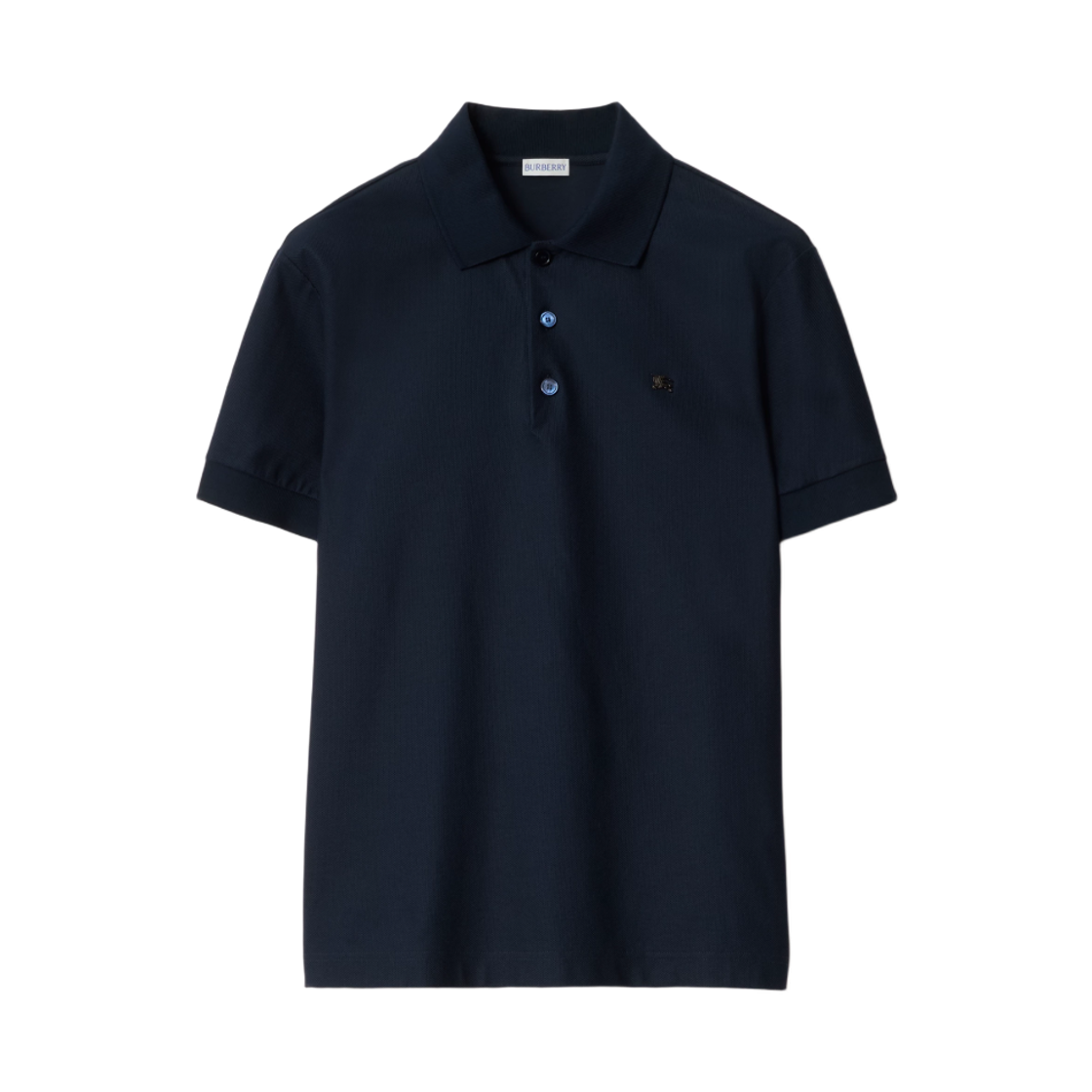8116182 Burberry Slim Fit Metal EKD Check Cotton Polo Shirt Navy