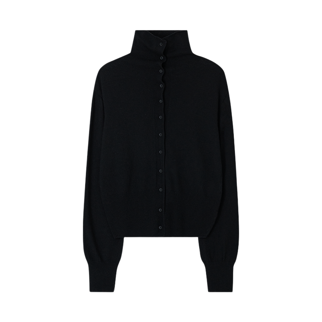 APA3CD020BKFF GBH APPAREL Merino Wool Highneck Cardigan / Black