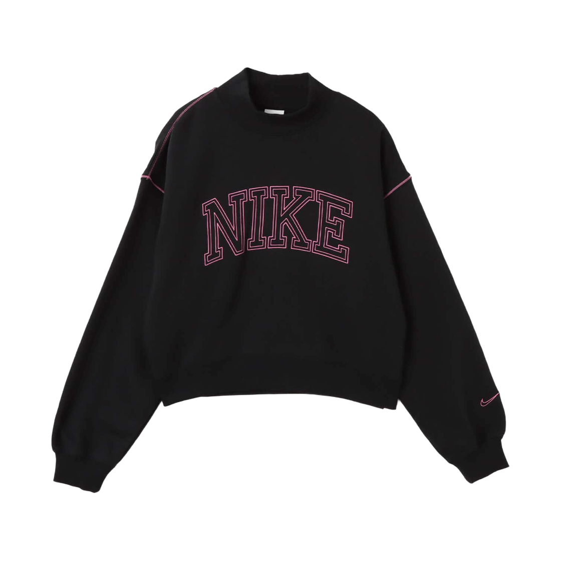 IM7491-010 (W) Nike NSW Phoenix Fleece Mock Neck Sweatshirt Black - Asia