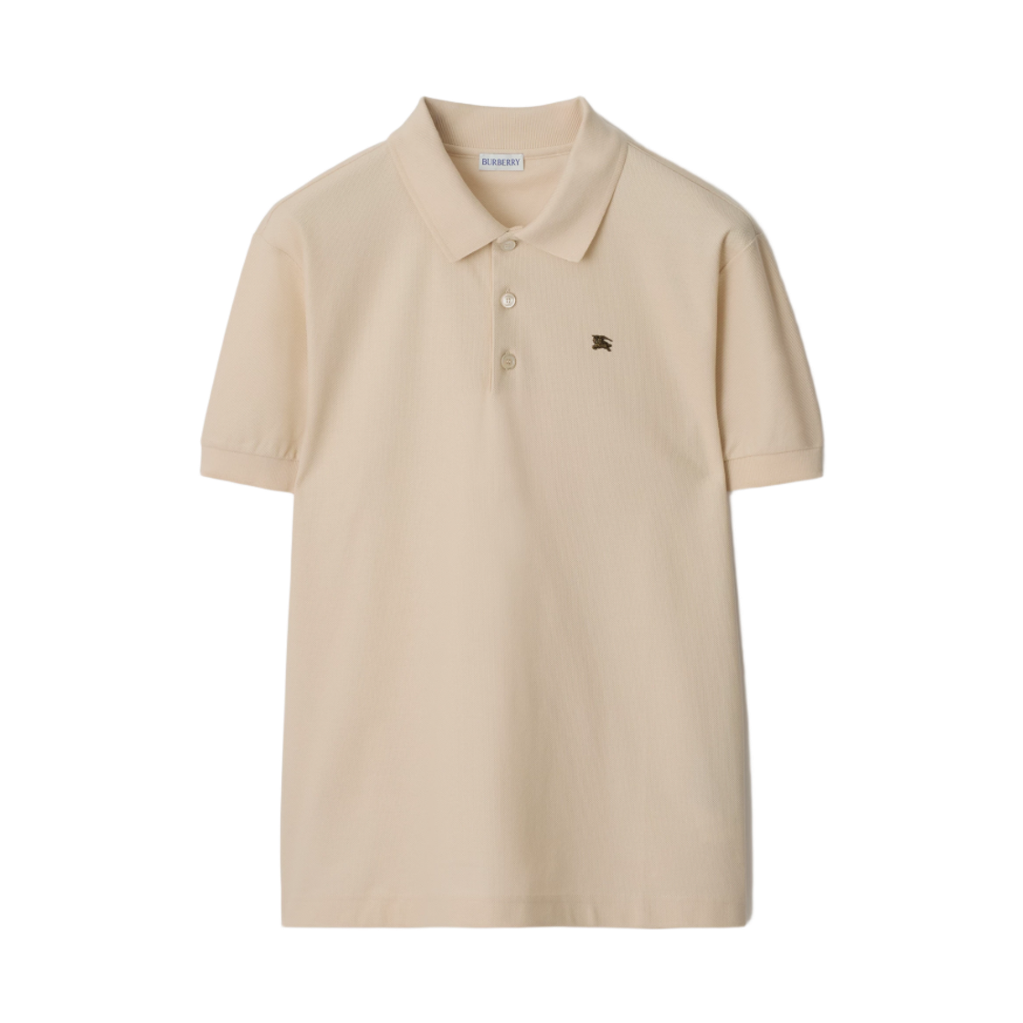 8116180 Burberry Slim Fit Metal EKD Check Cotton Polo Shirt Clam Beige
