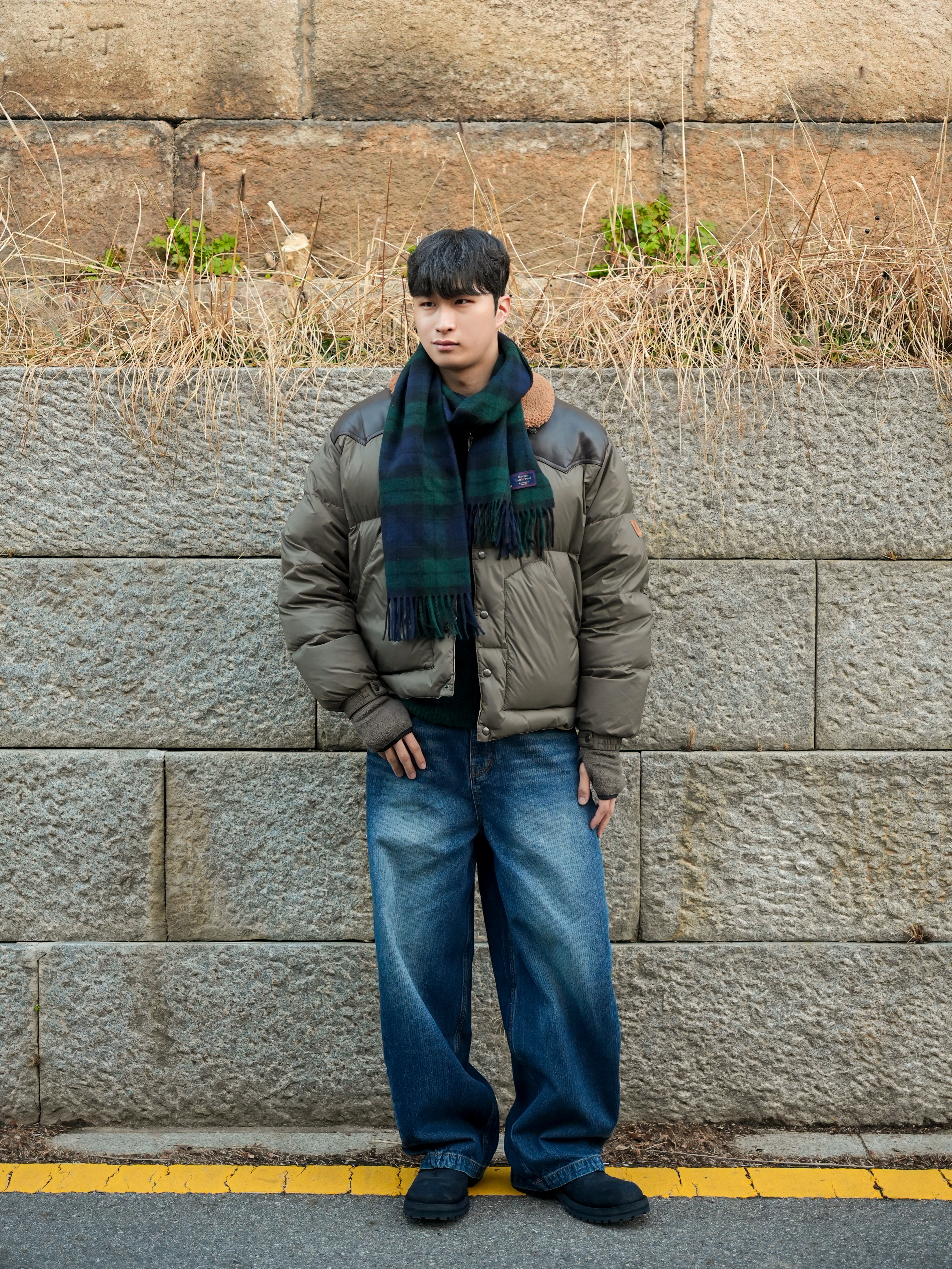 noun Corduroy Denim Pants Blue 착용 스타일 - 1