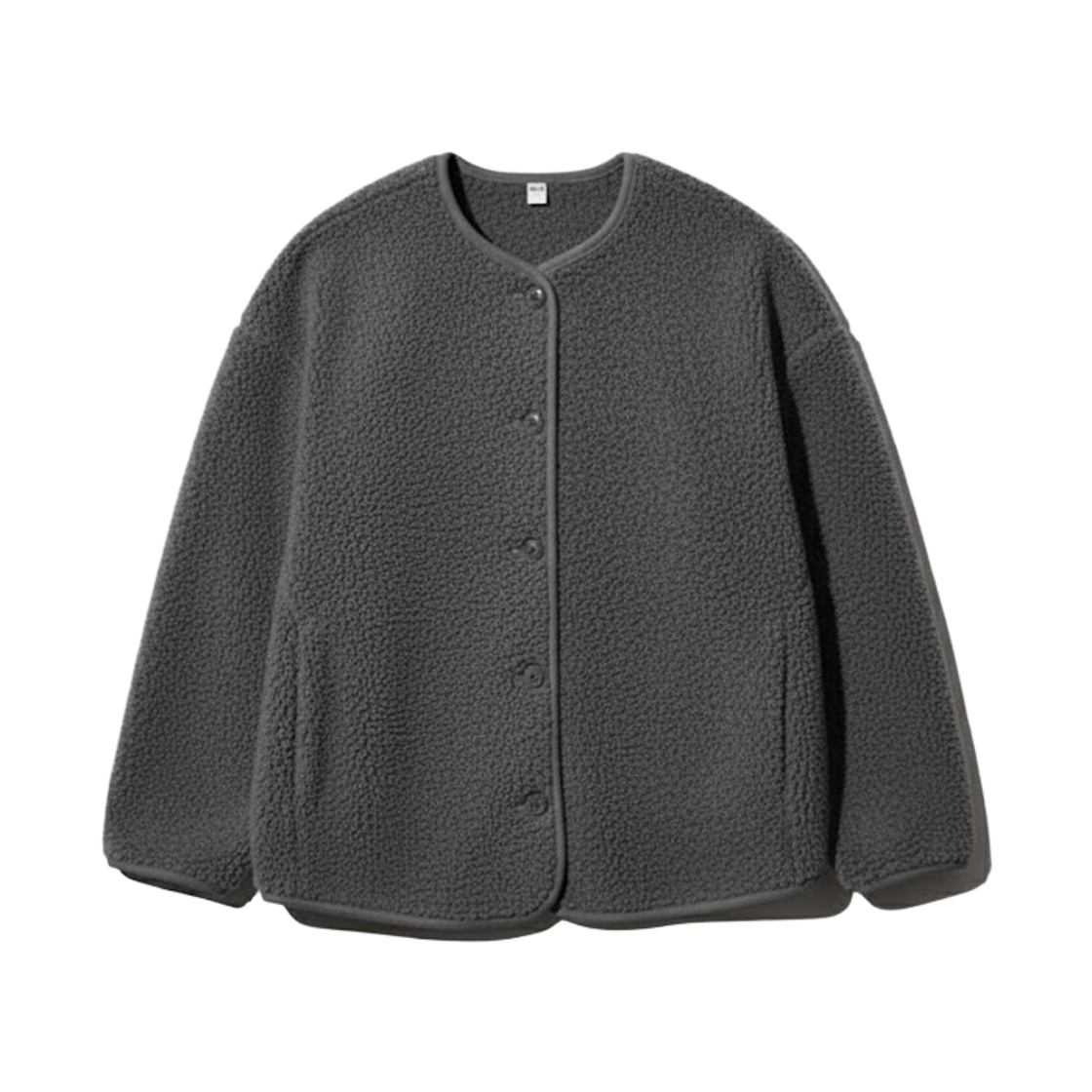 유니클로 파일 라인드 플리스 릴렉스드 가디건 다크 그레이 - KR(Uniqlo Pile Lined Fleece Relaxed Cardigan Dark Gray - KR)